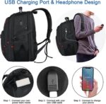 Z-MGKISS Extra Large Travel Backpack, 52L TSA Backpack 17.3 Inch, Anti-Theft 17 Inch Big Business Laptop Backpack for Men & Women, Water Resistant College Rucksack Bag with USB Port, Black - Image 4