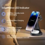 Wireless Charger,3 in 1 Magnetic Wireless Charger Stand, Fast Wireless Charging Dock for iPhone16/15/14/13/12 Series, Apple Watch Series, AirPods Pro. - Image 5