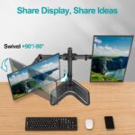 Dual Monitor Stand, Free-Standing Monitor Stands for 2 Monitors up to 27 inches/17.6 lbs Each, Fully Adjustable Dual Monitor Desk Mount with Height Adjustment, VESA Mount 75x75mm, 100x100mm - Image 4