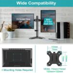 Dual Monitor Stand, Free-Standing Monitor Stands for 2 Monitors up to 27 inches/17.6 lbs Each, Fully Adjustable Dual Monitor Desk Mount with Height Adjustment, VESA Mount 75x75mm, 100x100mm - Image 6