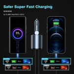 Retractable Car Charger,68W 4 in 1 Super Fast Charge Car Phone Charger,Retractable Cables (31.5 inch) and 2 USB Ports Car Charger Adapter for iPhone 15/14/13/12 Pro Max XR,iPad,Samsung,Pixel - Image 4