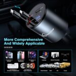 Retractable Car Charger,68W 4 in 1 Super Fast Charge Car Phone Charger,Retractable Cables (31.5 inch) and 2 USB Ports Car Charger Adapter for iPhone 15/14/13/12 Pro Max XR,iPad,Samsung,Pixel - Image 8