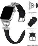 Wearlizer Leather Band Compatible with Apple Watch Bands Women 41mm 40mm 38mm 49mm 46mm 45mm 44mm 42mm, Fancy Dressy Strap for iWatch Series 10 9 8 Ultra SE 7 6 5 4 3 2 1 - Image 4