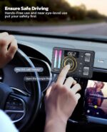 Nulaxy Bluetooth 5.3 Car Adapter with Air Vent Installation & DSP Noise Cancellation, QC3.0 & Type-C PD Car Charger Wireless FM Radio Transmitter Supports Bass & Treble Boost - Image 5