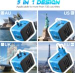 ISIX International Travel Adapter Universal Power Adapter Worldwide All in One 4 USB Perfect for European US, EU, UK, AUS,Asia 200+ Countries - Image 3