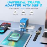 ISIX International Travel Adapter Universal Power Adapter Worldwide All in One 4 USB Perfect for European US, EU, UK, AUS,Asia 200+ Countries - Image 4