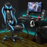 Gaming Chair High Back Ergonomic Computer Racing Chair Adjustable Office Chair with Footrest, Lumbar Support Swivel Chair - Upgraded Version BlackBlue - Image 3