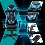 Gaming Chair High Back Ergonomic Computer Racing Chair Adjustable Office Chair with Footrest, Lumbar Support Swivel Chair - Upgraded Version BlackBlue - Image 7