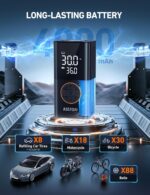 AstroAI L7 Tire Inflator Portable Air Compressor Cordless Bike Pump with Digital Dual Values Display, 150 PSI Car Tires Pump with LED Lights Air Pump for Cars, Motorcycles, Bikes, Balls - Image 3
