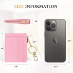 Sodsay Card Case Slim Front Pocket Wallet for Women Credit Card Holder with Keychain - Image 8