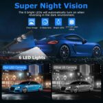 【6 LED】 1080P Wireless Backup Camera Monitor for Car 5'' Back up Camera License Plate Reverse Camera Truck Trailer RV Pickup DIY Guide Lines Waterproof - Image 4