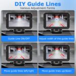 【6 LED】 1080P Wireless Backup Camera Monitor for Car 5'' Back up Camera License Plate Reverse Camera Truck Trailer RV Pickup DIY Guide Lines Waterproof - Image 5