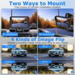 【6 LED】 1080P Wireless Backup Camera Monitor for Car 5'' Back up Camera License Plate Reverse Camera Truck Trailer RV Pickup DIY Guide Lines Waterproof - Image 6