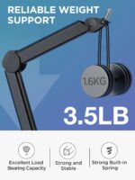 InnoGear Mic Boom Arm, Microphone Stand with Cable Management Channels Height Riser for Blue Yeti FIFINE AM8 K669B HyperX QuadCast S SoloCast AT2020 Shure SM7B MV7 and Other Mics - Image 4