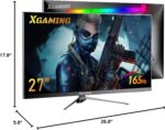 27 inch Gaming Monitor, QHD 2560 * 1440p, 144Hz/165Hz 98% sRGB, 1ms, FreeSync, Dual HDMI&DisplayPort, Built-in Speakers and LED Rainbow Light, Frameless IPS Screen, VESA Mountable, Black - Image 4