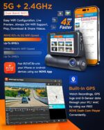 ROVE R3 Dash Cam Front and Rear with Cabin, 3” IPS Touch Screen, 3 Channel Dash Cam 1440P+1080P+1080P Car Camera with IR Night Vision, 5G WiFi, GPS, Supercapacitor, Supports up to 512GB Max - Image 5