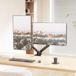 Mount-It! Full Motion Dual Monitor Mount with Spring Arms, 17" to 32", Full Motion Monitor Arm with Tilt, Rotation, Swivel, Height Adjustment, Clamp or Grommet, Fits VESA 75x75 and 100x100 - Black - Image 5