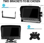 RV Backup Camera and Monitor Kit(12-24V) 7inch HD Monitor Reversing +2 Rear View Camera 170°Wide Angle,18IR Night Vision,Waterproof IP68，Dual Back up Camera for Truck/Trailer/Van/Camper/Vehicles. - Image 3