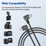 Anina Mini USB Dash Cam Power Cord Adapter 10FT for Rexing V1 V1P ProV5 V3, Byakov S6, Rove R2-4K Car Dashboard Camera Dual USB Charger Power Supply Cable Mini-B - Image 3