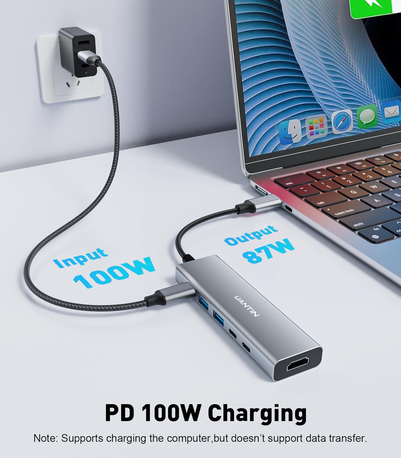 USB-C Hub (6-in-1) Multiport Adapter with 10Gbps USB C 3.2 & USB-A 3.2 4K HDMI, 100W Power Delivery, USBC Dongle for MacBook Pro/Air, iPad Pro, ThinkPad, iMac and More - Image 6