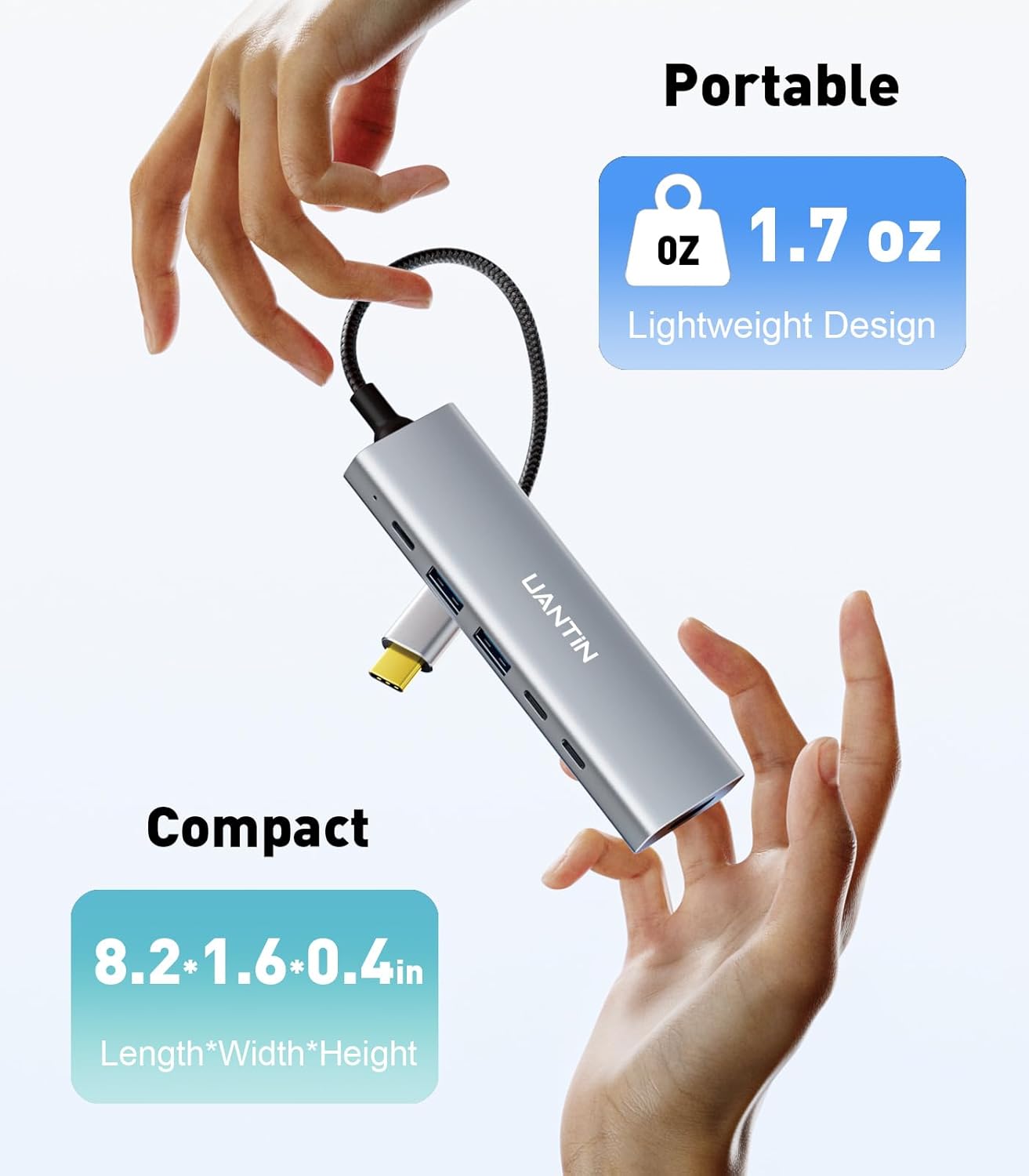 USB-C Hub (6-in-1) Multiport Adapter with 10Gbps USB C 3.2 & USB-A 3.2 4K HDMI, 100W Power Delivery, USBC Dongle for MacBook Pro/Air, iPad Pro, ThinkPad, iMac and More - Image 7