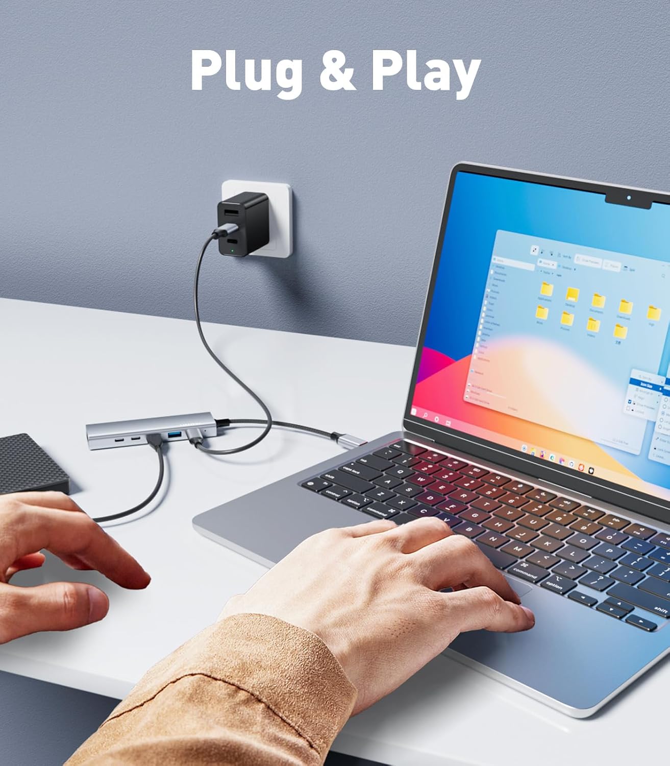 USB-C Hub (6-in-1) Multiport Adapter with 10Gbps USB C 3.2 & USB-A 3.2 4K HDMI, 100W Power Delivery, USBC Dongle for MacBook Pro/Air, iPad Pro, ThinkPad, iMac and More - Image 8