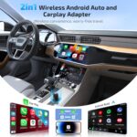 ByteWave Wireless Android Auto & CarPlay Adapter 2-in-1 Converts Wired to Wireless 2025 Upgraded, Plug-and-Play Dongle with Low Latency, Connect for iOS10+/Android 11+ Cars - Brown - Image 3