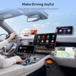 ByteWave Wireless Android Auto & CarPlay Adapter 2-in-1 Converts Wired to Wireless 2025 Upgraded, Plug-and-Play Dongle with Low Latency, Connect for iOS10+/Android 11+ Cars - Brown - Image 6