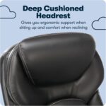 Serta Claremont Ergonomic Executive Office Chair with Back in Motion Technology, Adjustable Mid Back Desk Chair with Lumbar Support, Bonded Leather, Black - Image 7