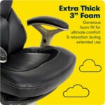 Serta Claremont Ergonomic Executive Office Chair with Back in Motion Technology, Adjustable Mid Back Desk Chair with Lumbar Support, Bonded Leather, Black - Image 8