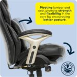 Serta Claremont Ergonomic Executive Office Chair with Back in Motion Technology, Adjustable Mid Back Desk Chair with Lumbar Support, Bonded Leather, Black - Image 9
