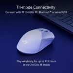 ASUS ROG Gladius III Wireless Gaming Mouse, 36000 DPI, 6 Buttons, Replaceable Switches, Paracord Cable - White - Image 7