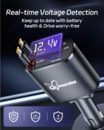 Retractable Car Charger,66W Super Fast USB Car Phone Charger,Dual TypeC Retractable Cables (31.5 inch) and 2 USB Ports Car Charger Adapter for Samsung Galaxy S23+/S23/ S22 iPhone 15/14,iPad - Image 3
