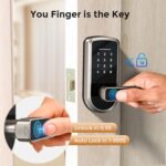 Keyless-Entry Fingerprint Smart Door Lock, Smart Locks for Front Door with Code Passcode App Control All in One Zinc Alloy Electronic Digital Door Lock with Keypad, Easy Installation - Image 4