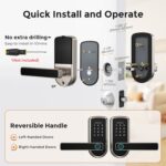 Keyless-Entry Fingerprint Smart Door Lock, Smart Locks for Front Door with Code Passcode App Control All in One Zinc Alloy Electronic Digital Door Lock with Keypad, Easy Installation - Image 7