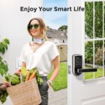 Keyless-Entry Fingerprint Smart Door Lock, Smart Locks for Front Door with Code Passcode App Control All in One Zinc Alloy Electronic Digital Door Lock with Keypad, Easy Installation - Image 9