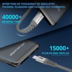 XYYZYZ USB C to USB C Cable [6.6 ft 2 Pack ] 100W 5A PD QC Type C Fast Charging Cable Nylon Braided Type C Charging Cord Compatible with MacBook Pro, iPad Pro, iPad Air 4, Galaxy -Grey - Image 6