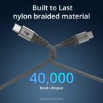 XYYZYZ USB C to USB C Cable [6.6 ft 2 Pack ] 100W 5A PD QC Type C Fast Charging Cable Nylon Braided Type C Charging Cord Compatible with MacBook Pro, iPad Pro, iPad Air 4, Galaxy -Grey - Image 7