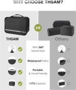 Travel Toiletry Bag for Women Men - Portable Large Hanging Organizer Makeup Bag for Cosmetic, Shampoo, Conditioner, Brushes Set, Cosmetic, Travel Accessories Essentials, Black - Image 7