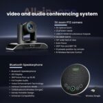 All-in-One Conference Room Video Camera System Bundle HD 1080P 60fps 3X Optical Zoom USB3.0 HDMI PTZ Camera and Bluetooth Conference Speakerphone with Microphones - Image 3