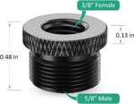 Blue Yeti Mic Screw Adapter 5/8 Male to 3/8 Female, Metal Screw Thread Adapter for Blue Yeti X/Blue Yeti/Snowball Mic Boom Arm Stand, 8 Pcs (Black) - Image 5