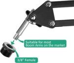 Blue Yeti Mic Screw Adapter 5/8 Male to 3/8 Female, Metal Screw Thread Adapter for Blue Yeti X/Blue Yeti/Snowball Mic Boom Arm Stand, 8 Pcs (Black) - Image 6
