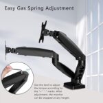 Dual Monitor Stand, Adjustable Gas Spring Monitor Arm for 15 to 27 Inch, Dual Monitor Mount Holds Max 15.4lbs, Large Range of Motion Computer Monitor Arm for Home Office - Image 4