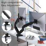 Dual Monitor Stand, Adjustable Gas Spring Monitor Arm for 15 to 27 Inch, Dual Monitor Mount Holds Max 15.4lbs, Large Range of Motion Computer Monitor Arm for Home Office - Image 5