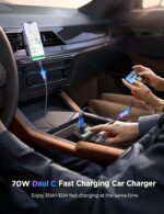 70W USB C Car Charger for iPhone 16, Super Fast Dual C Car Charger with 3.3ft Nylon Type C Cable, Cigarette Lighter Adapter Fit for iPhone 15 Pro Max, Samsung, Piexl, MacBook, ipad, Android - Image 5