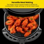 Chefman Digital Air Fryer, Large 5 Qt Family Size, One Touch Digital Control Presets, French Fries, Chicken, Meat, Fish, Nonstick Dishwasher-Safe Parts, Automatic Shutoff, Black - Image 4