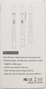 USB C Hub for MacBook, USB-C Hub 8-in-2, 2 HDMI 4K 60Hz, 2 USB A Data Ports microSD SD Card Reader for MacBook Pro 13 Inch, MacBook Air M1 M2 M3 iPad Dell XPS, Lenovo Thinkpad, HP Laptops - Image 5
