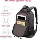SwissGear Cecil 5505 Laptop Backpack, Charcoal, 18-Inch - Image 3