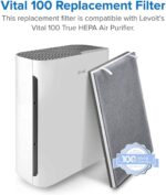 LEVOIT Vital 100 Replacement Filter, Genuine Air Purifier Filter, High-Efficiency Activated Carbon for Removal of Smoke, Odor, Allergens, Pollen,Vital 100-RF, White, 1 Pack - Image 3