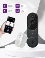 Silver Wireless 1080p Video Doorbell Camera, AI Human Detection, Live View, 2-Way Audio Included Ring Chime, 2.4G Wi-Fi, Night Vision, Cloud Storage, Indoor/Outdoor Surveillance Cam (Black) - Image 3